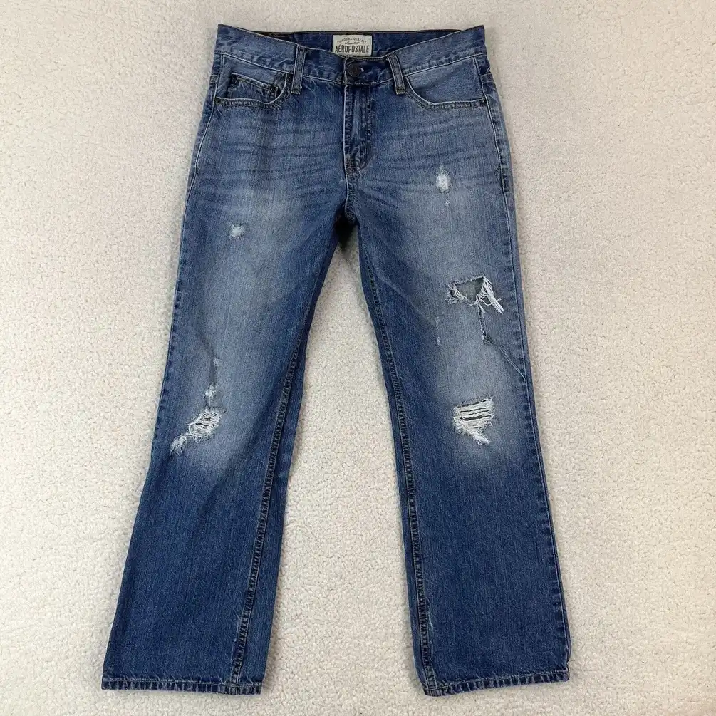 Aeropostale Jeans Mens 30x30 Blue Denim Benton Bootcut Pants Adult