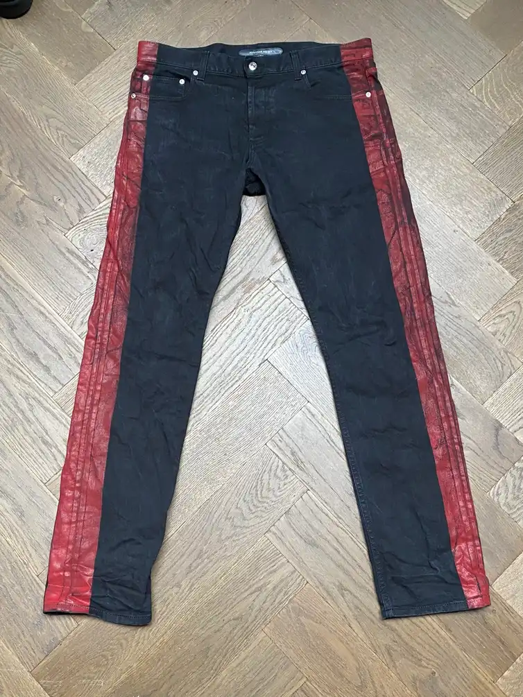 Alexander McQueen black/red stripes jeans size 34