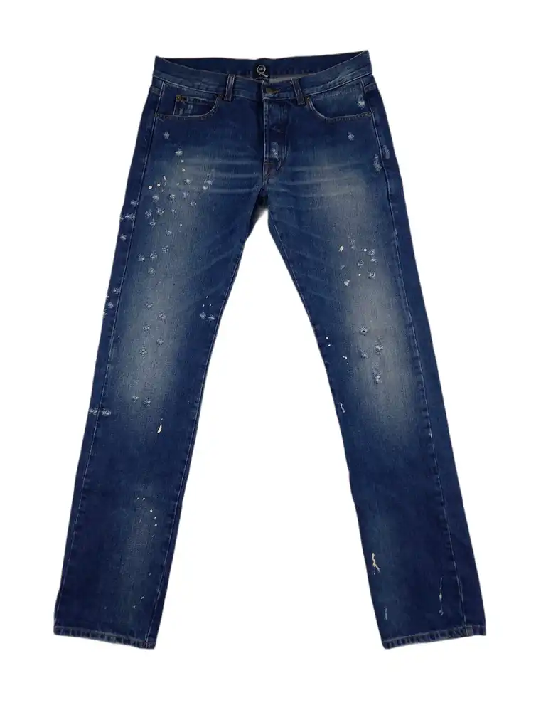 Mcq Mcqueen Denim Paint splatter distressed