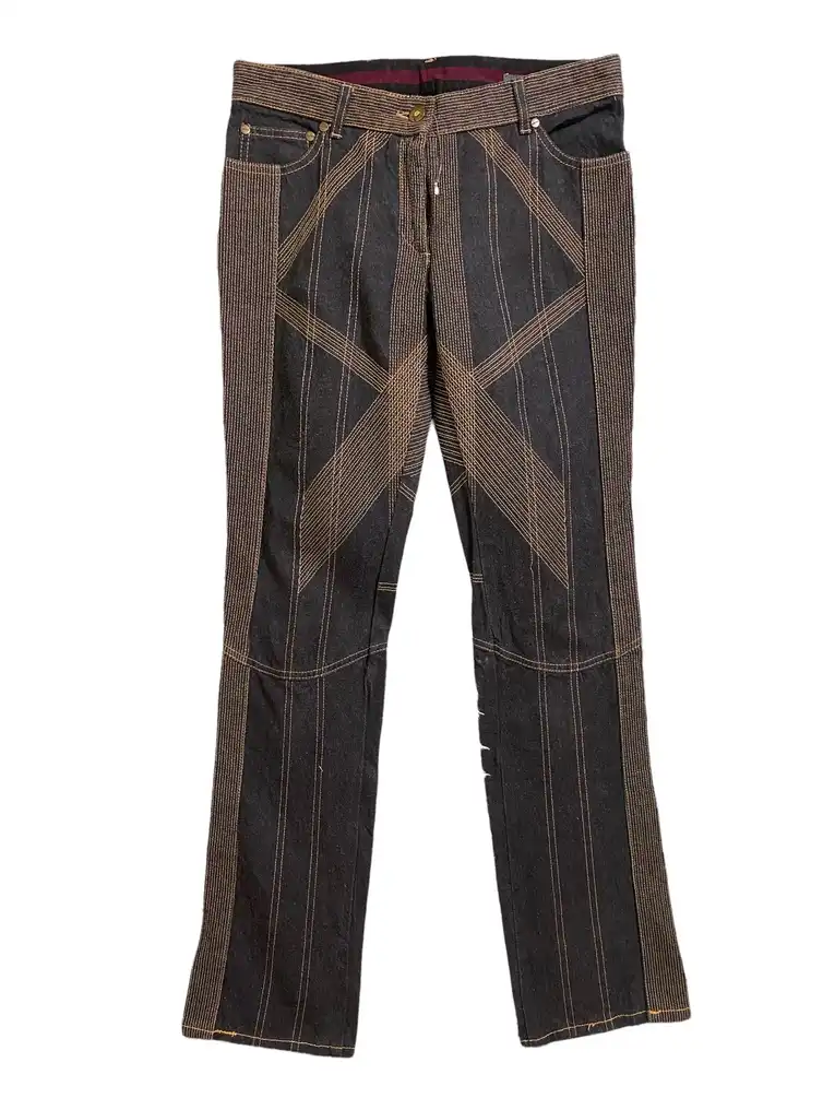 Alexander McQueen Embroidered Denim Pants