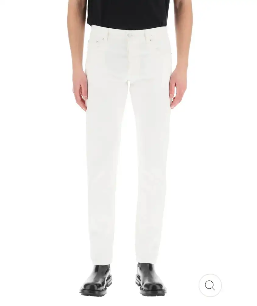 Alexander McQueen White Embroidery Logo Jeans