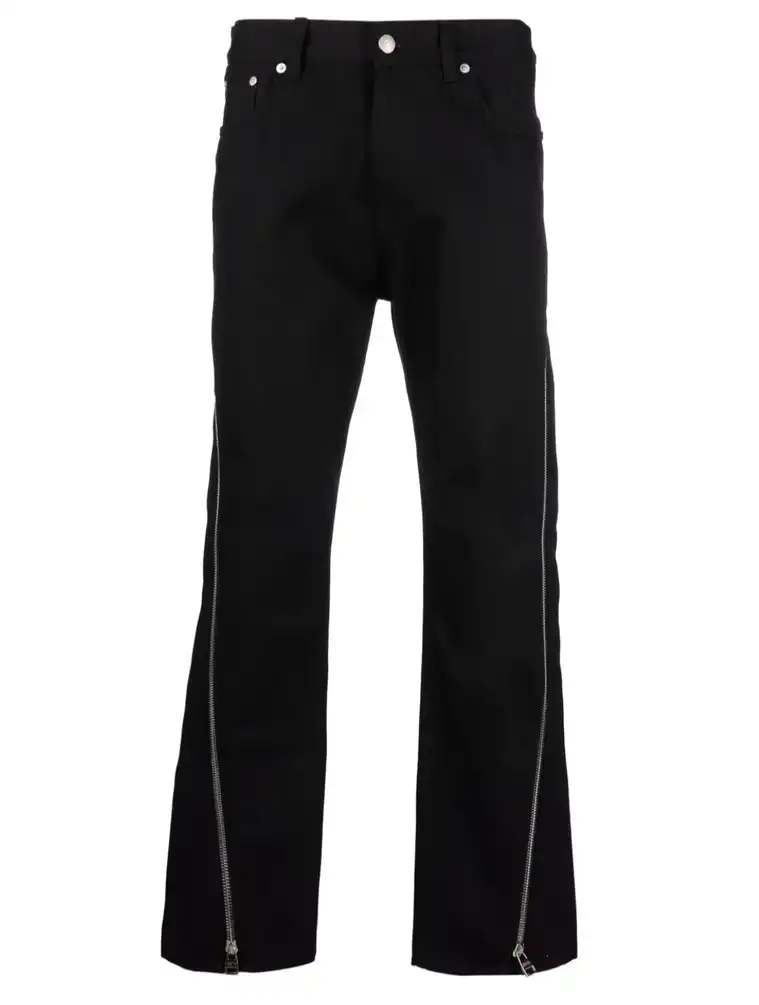 Side Zip Black Denim