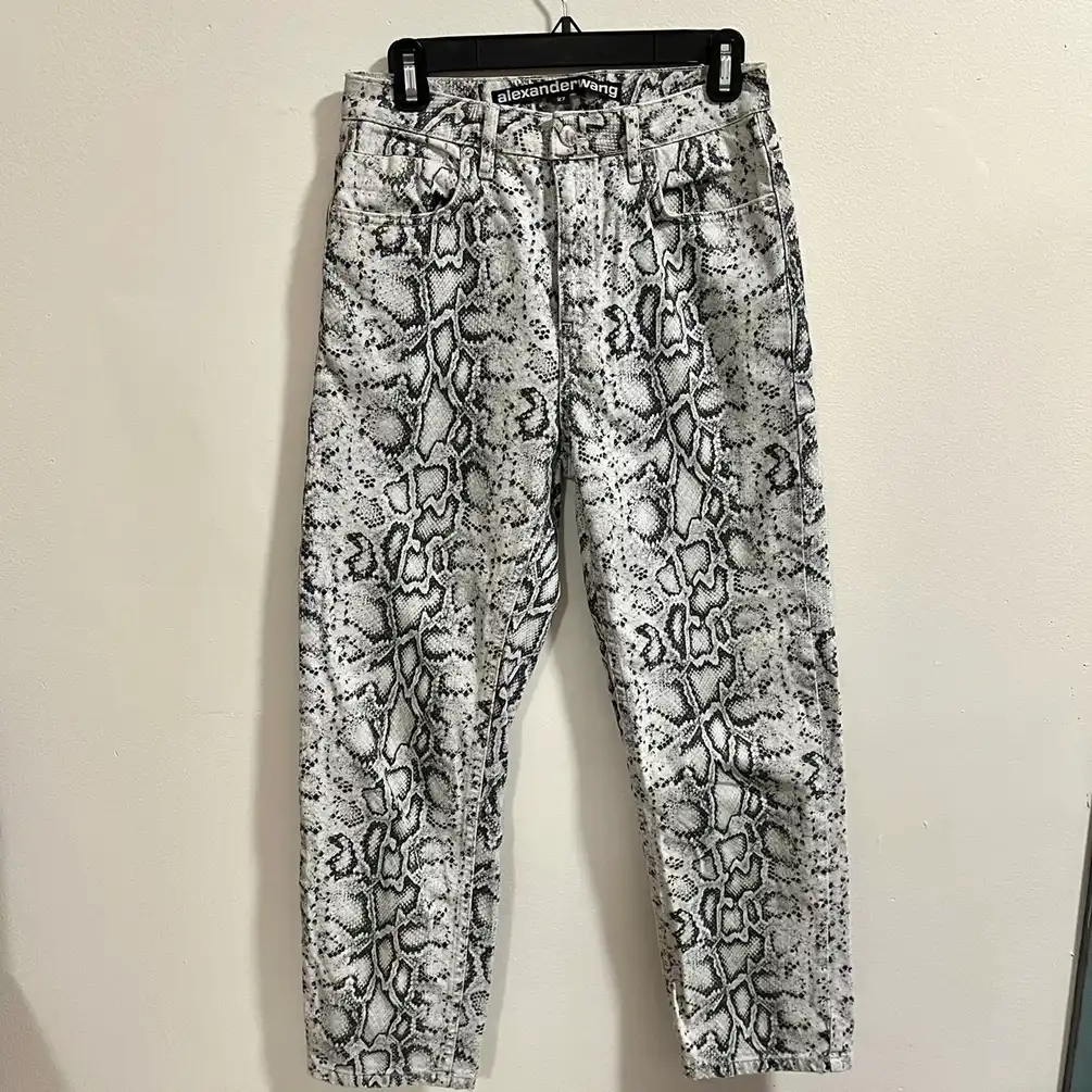 Snakeskin Print Alexander Wang Jeans