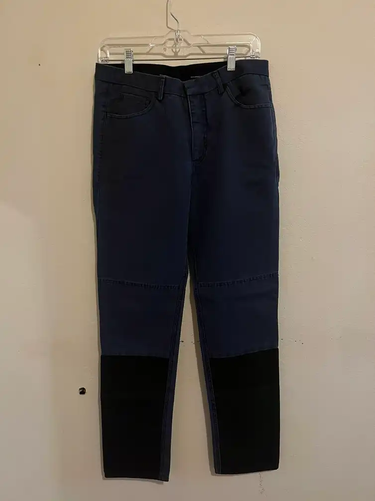 ALEXANDER WANG MENS COLOR BLOCK PANTS W32 L30 FADED MARINE