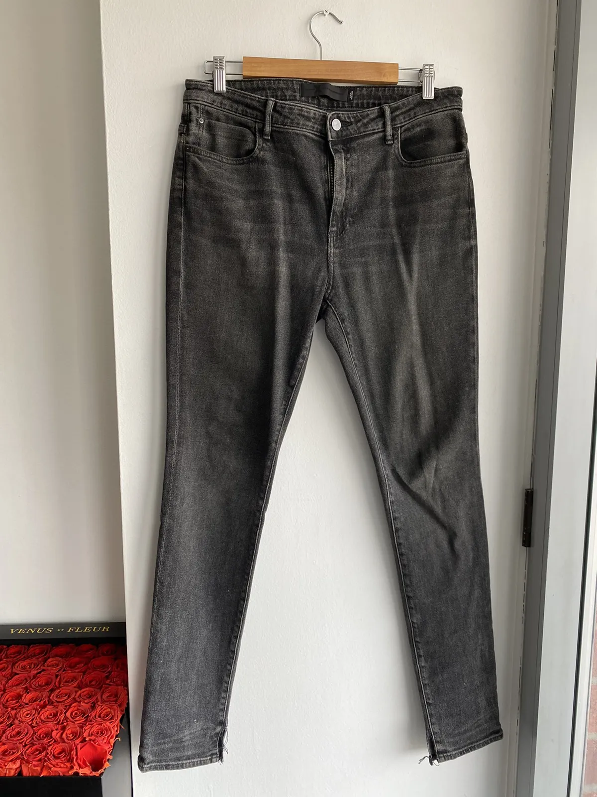 Alexander Wang Black Grey Wash Denim Jeans