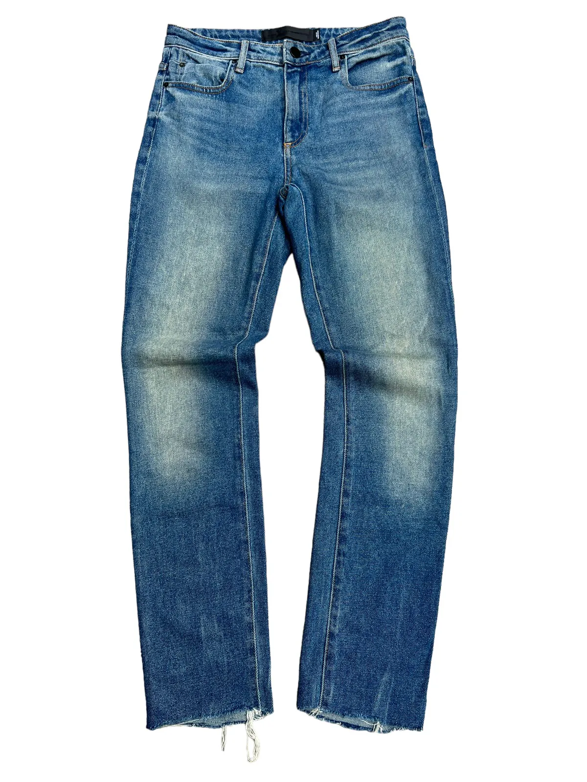 Indigo Denim Distressed frayed hem Jean
