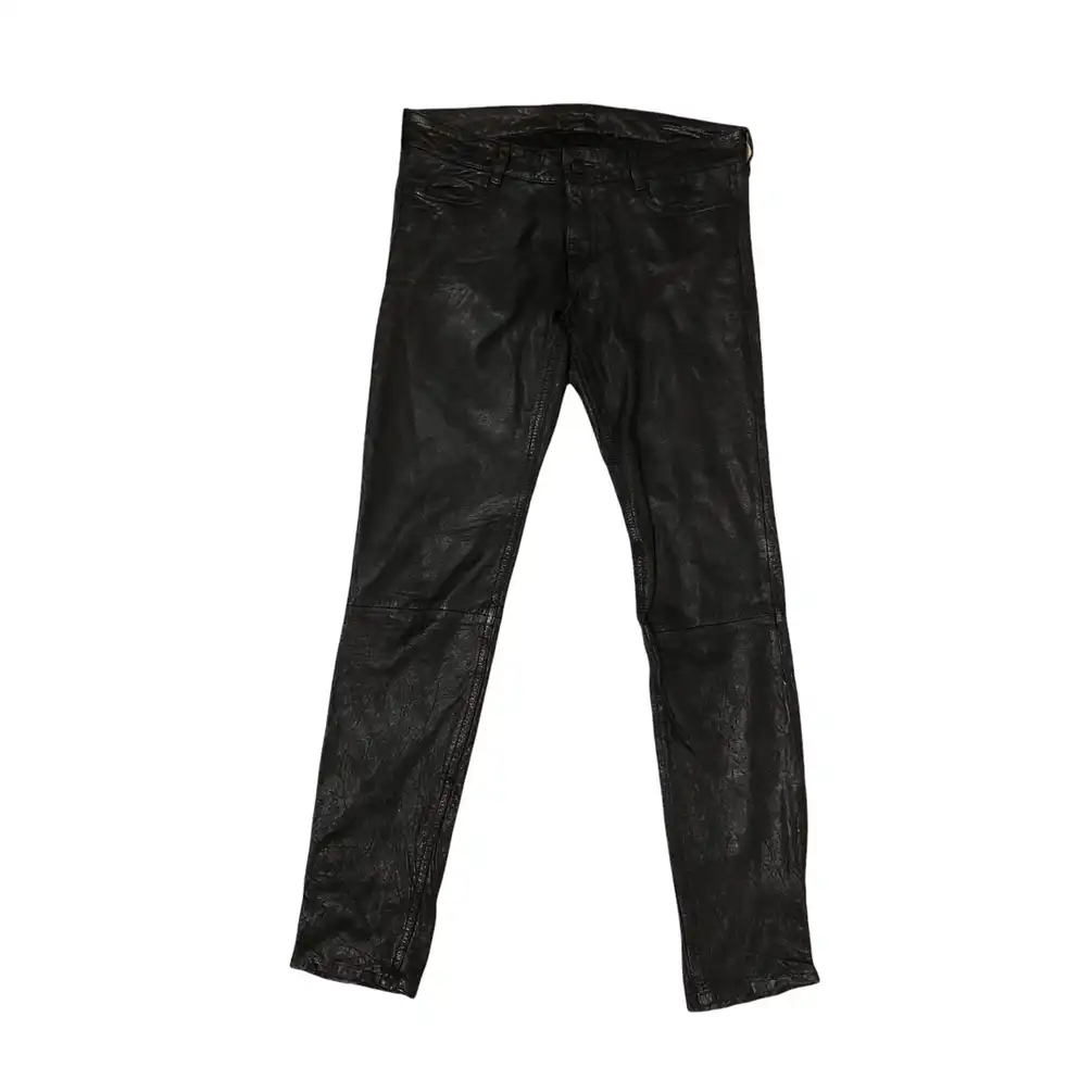 Leather womens jeans pants 27