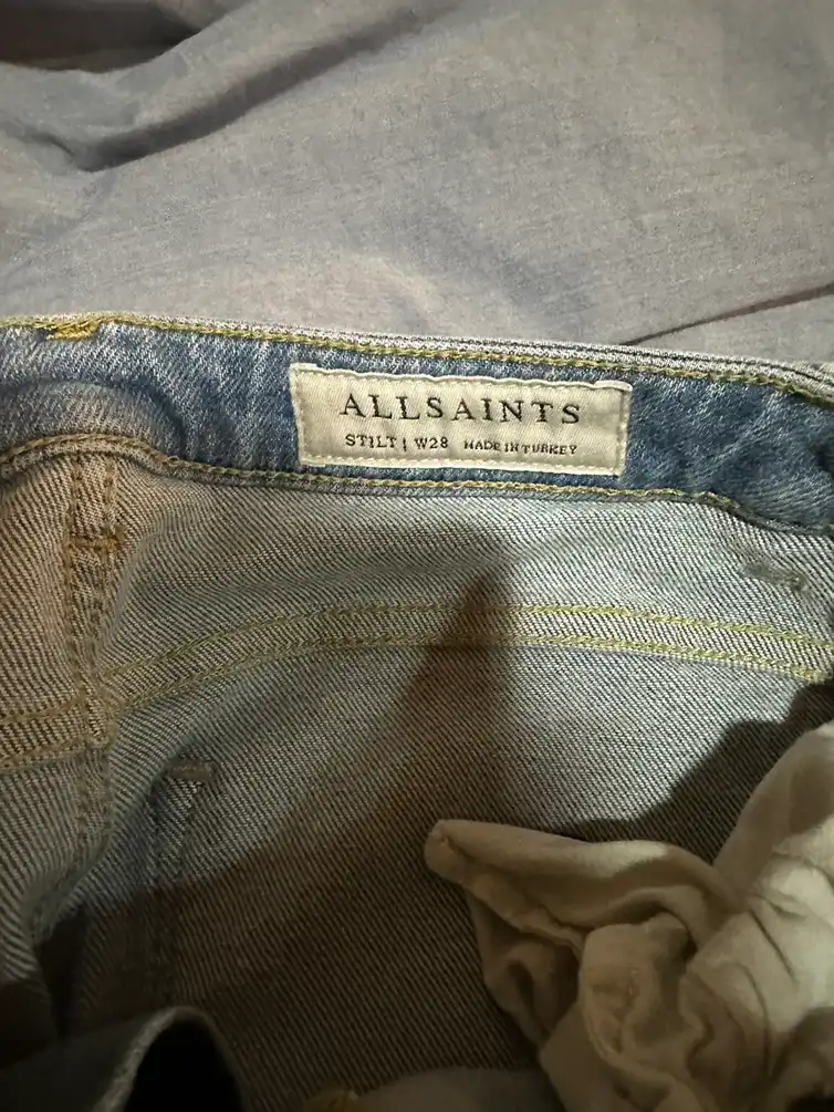 Blue denim stilt jeans