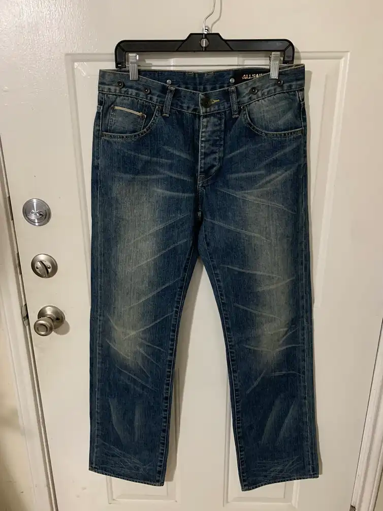 Hockney order Selvedge jeans w/ brace buttons
