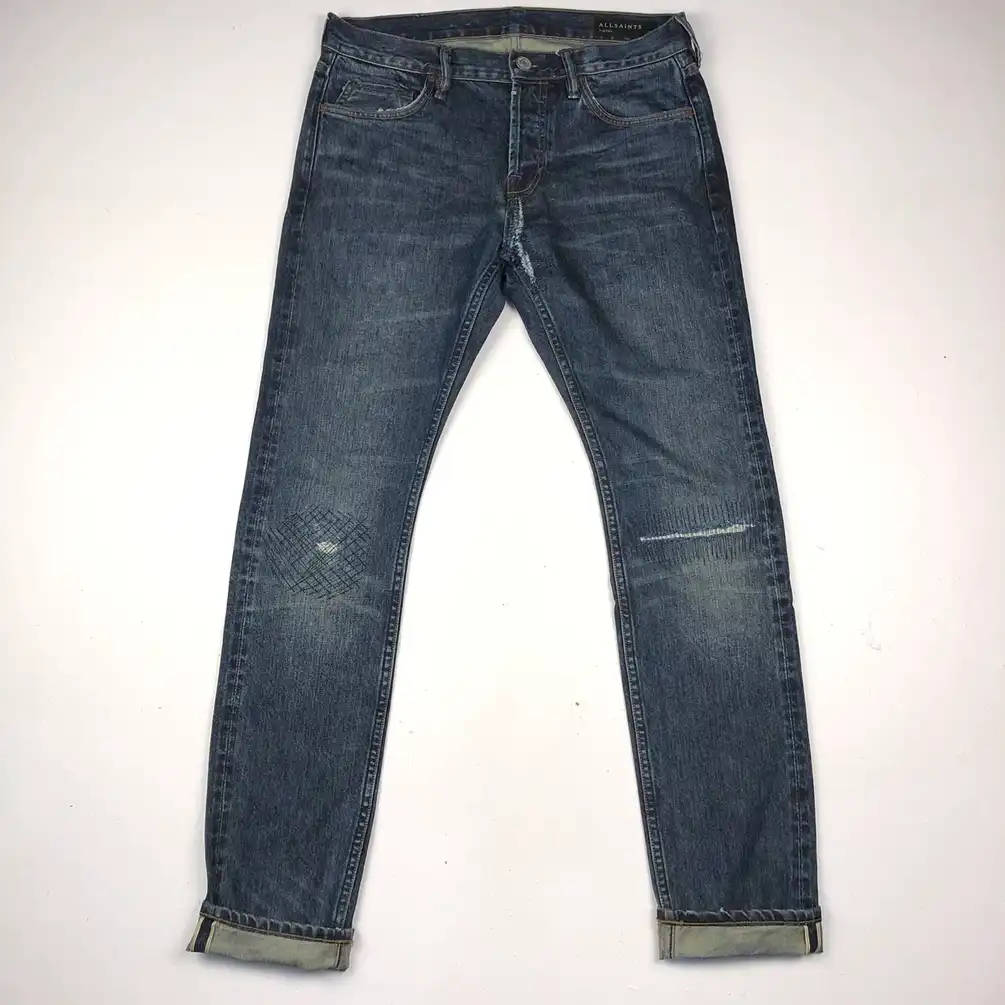 Allsaints selvedge Jeans distressed denim slim fit
