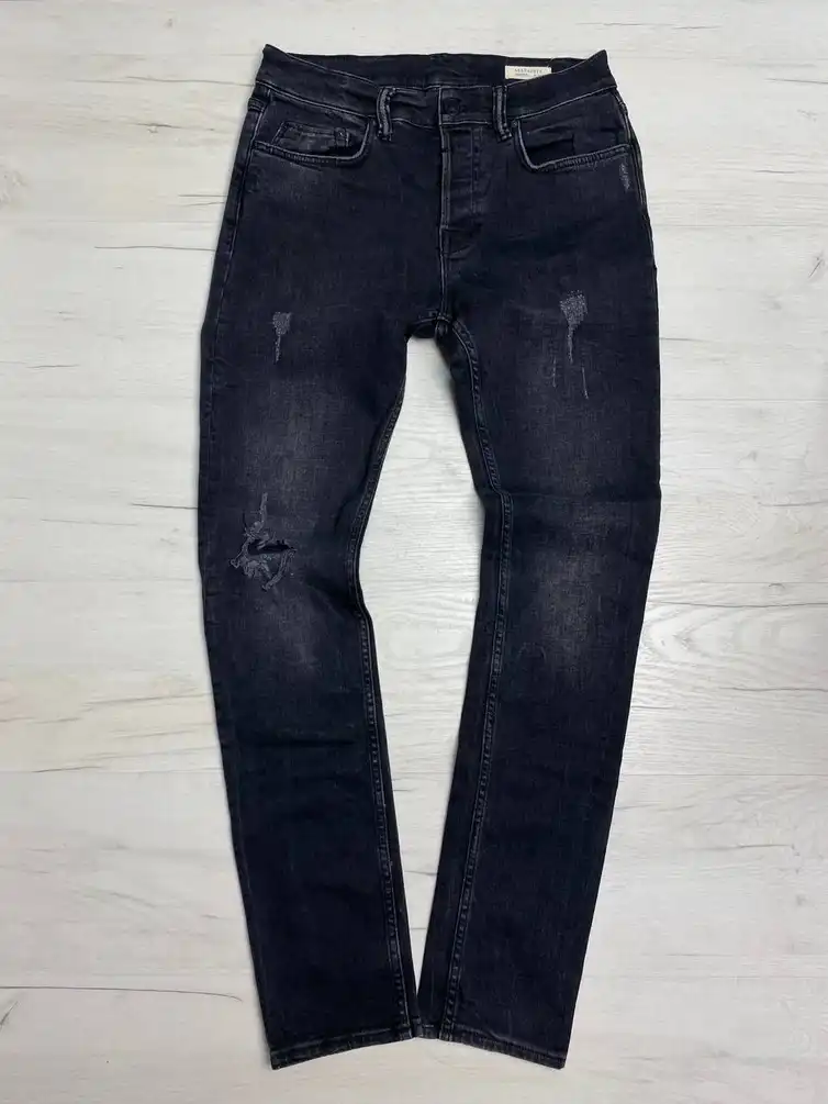 allsaints raveline sigarette mens jeans denim black