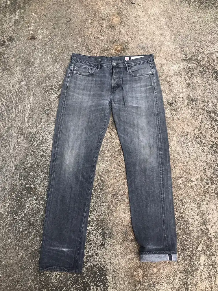 ALLSAINTS SPITALFIELD SELVEDGE JEANS BLACK WASHED DENIM