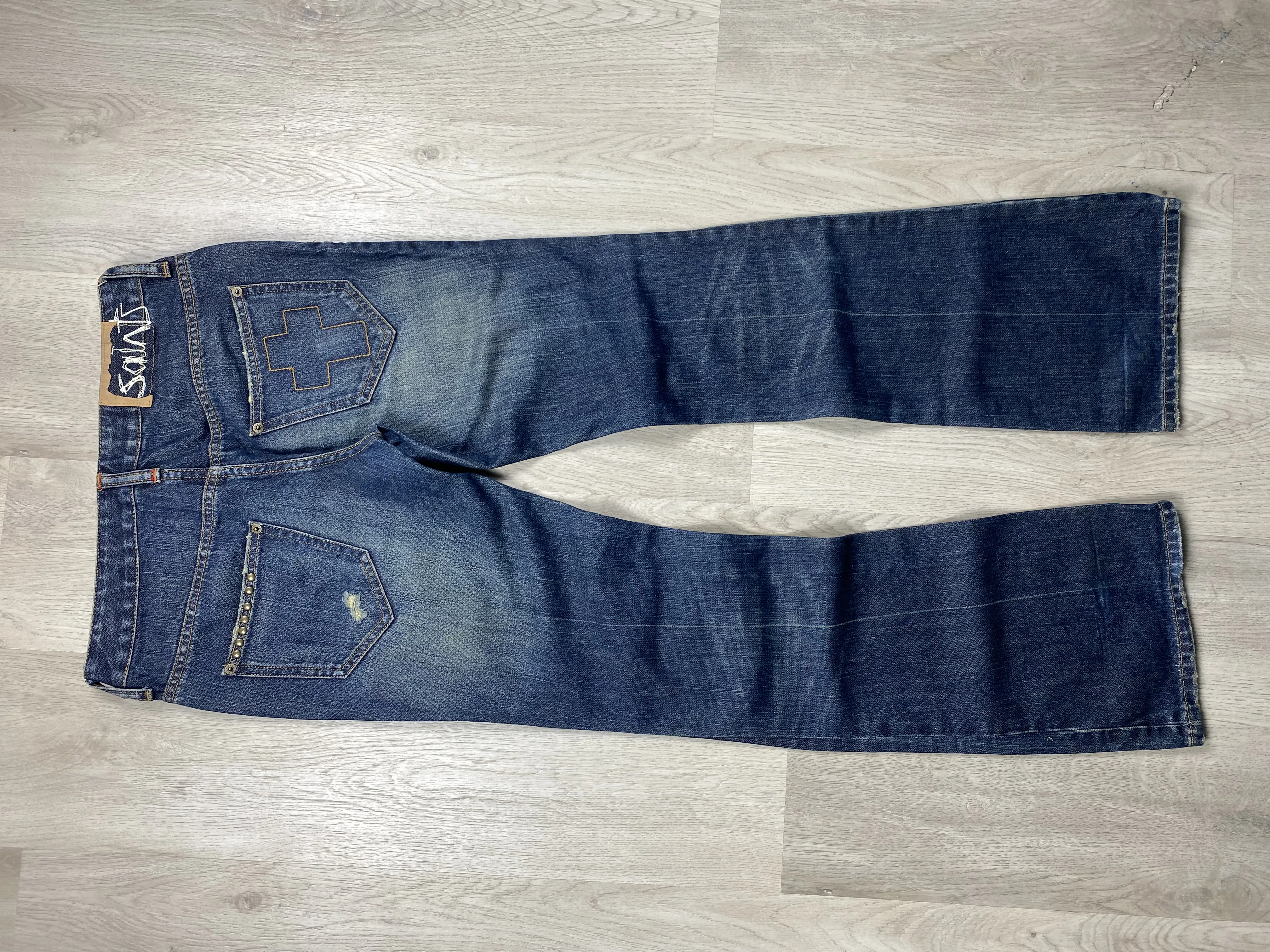 Allsaints Distressed Denim Pants Flared Jeans