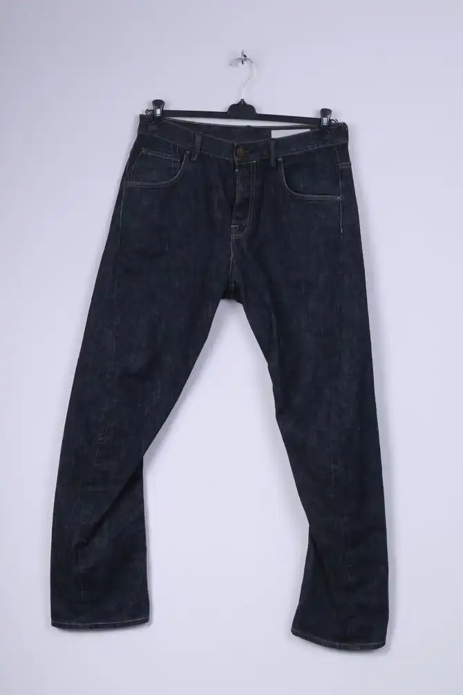 Allsaints Spitalfields Mens W33 Trousers Navy Cotton Denim Jeans 9925