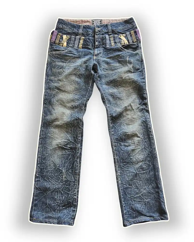 ALPHA NUMERIC DENIM JEANS CALIFORNIA BLEACH FASHION