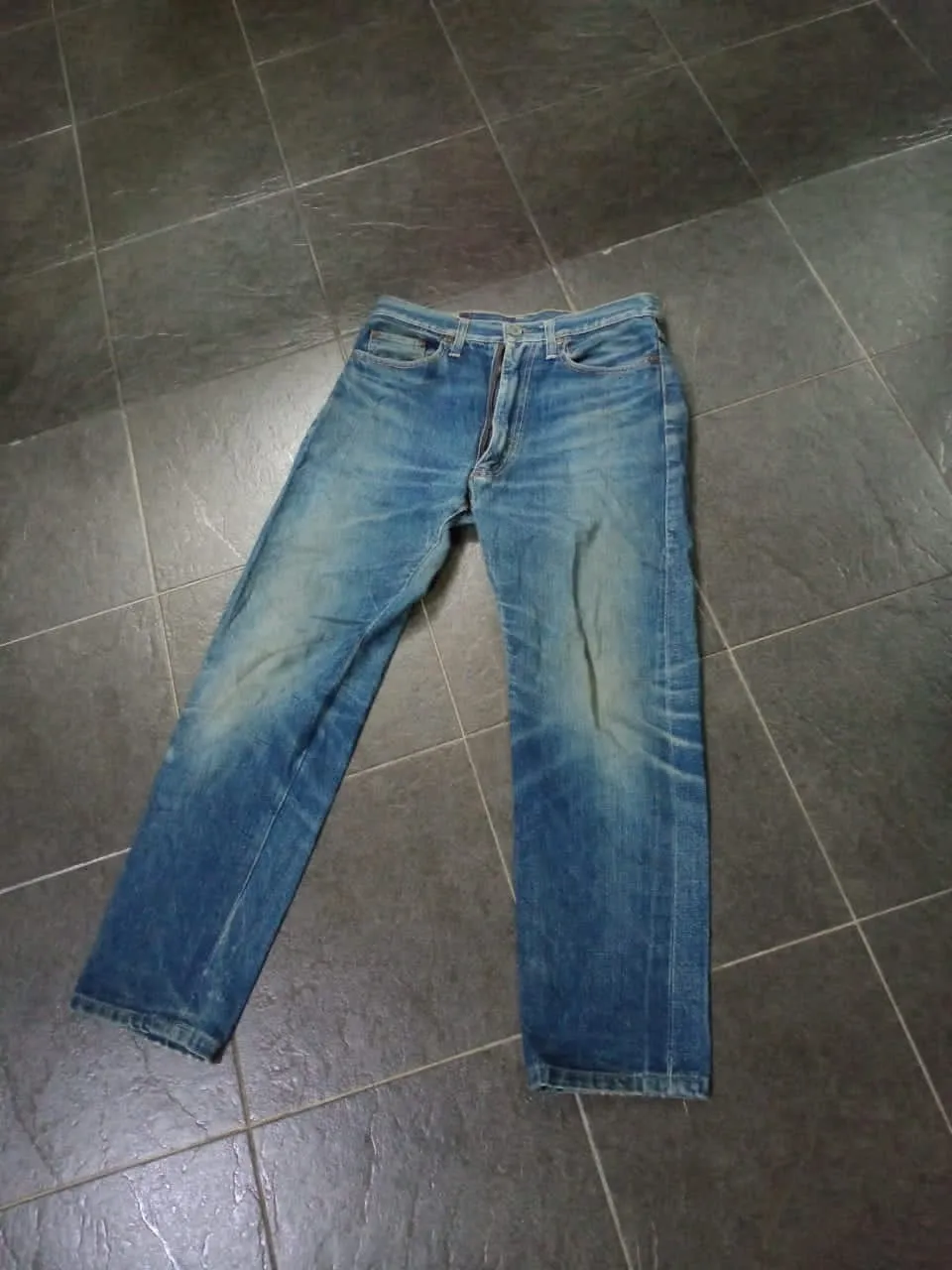 Vintage 70s Canton Half Selvedge Aging Faded Raw Denim