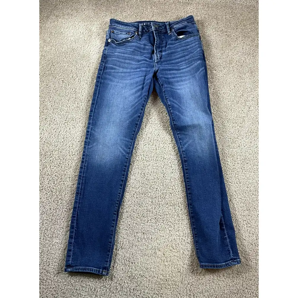American Eagle Athletic Skinny Blue Jeans Men's Size 30x30 Denim Air Flex