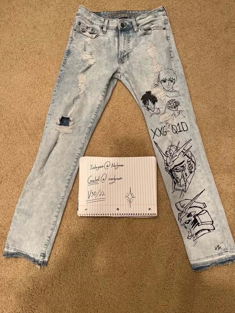 1/1 hand drawn gundam custom jeans !!