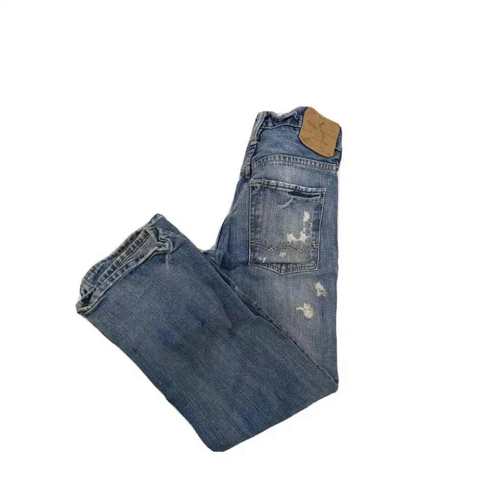 American Eagle Slim Straight Denim Blue Jeans Men's Size 26/28 Stretch Denim