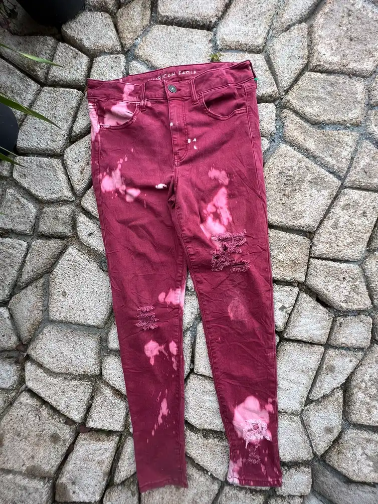 🔥Rare Tie Dye American Eagle Stretchable Distressed Denim