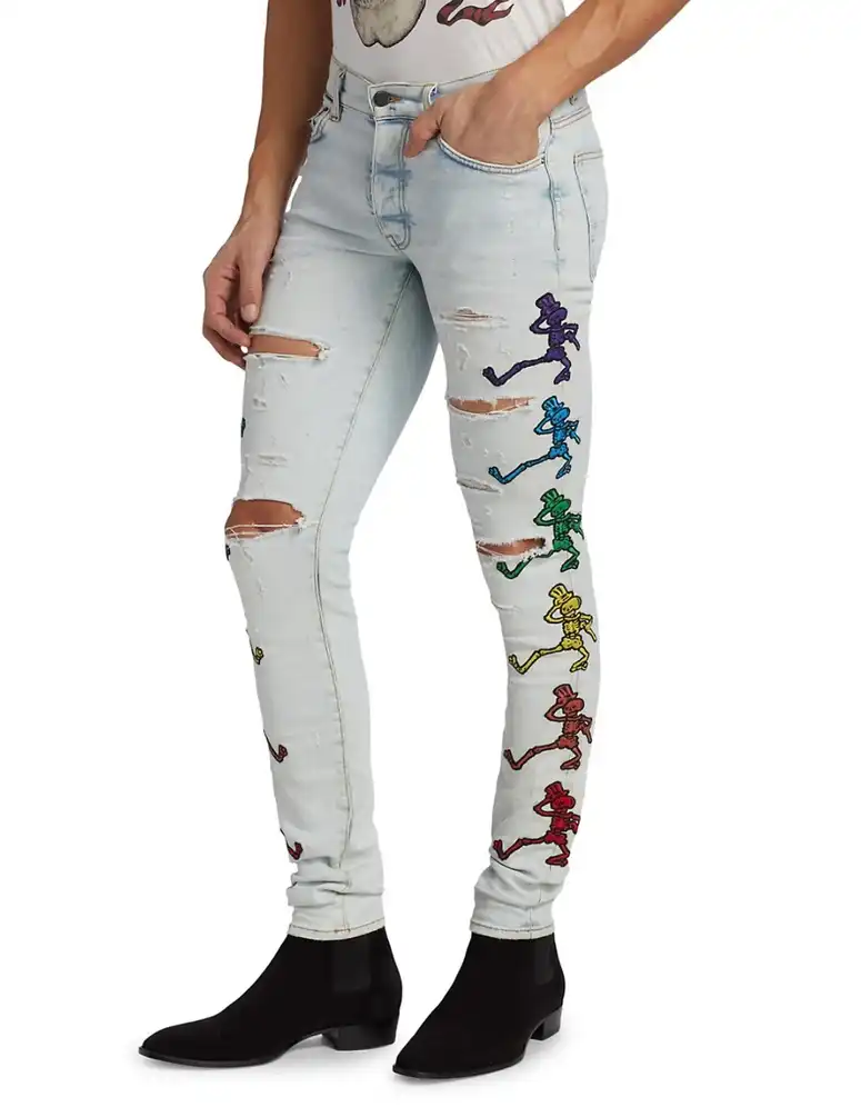 Amiri Grateful Dead Embroidery Jeans