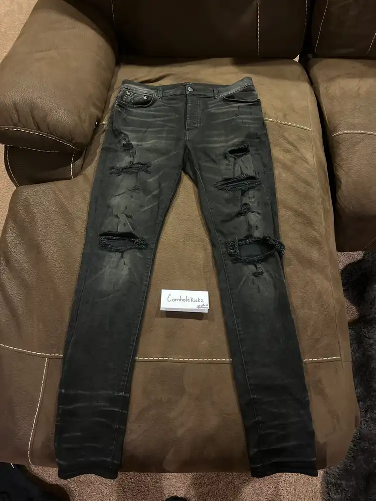 Amiri Thrashed Denim Black Size 34
