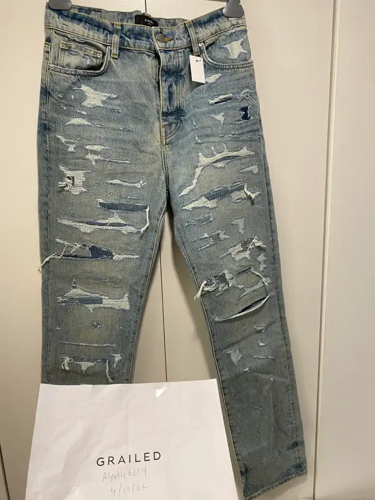 amiri bruised relaxed jeans indigo size 32