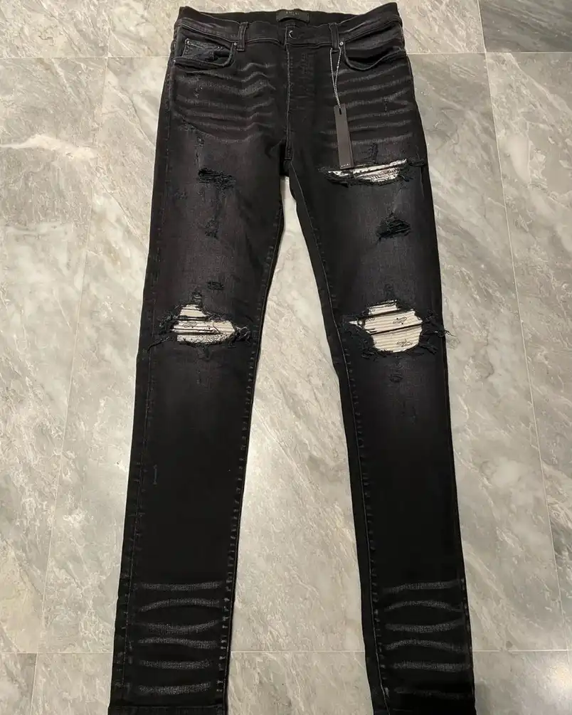 Amiri Workshop Antique Black White Bandana MX1 Jeans