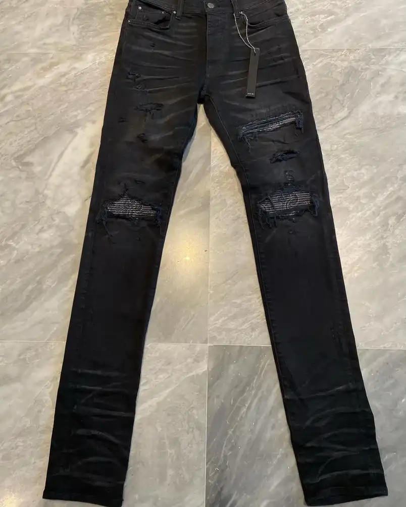 Amiri Workshop Antique Black Purple Bandana MX1 Jeans
