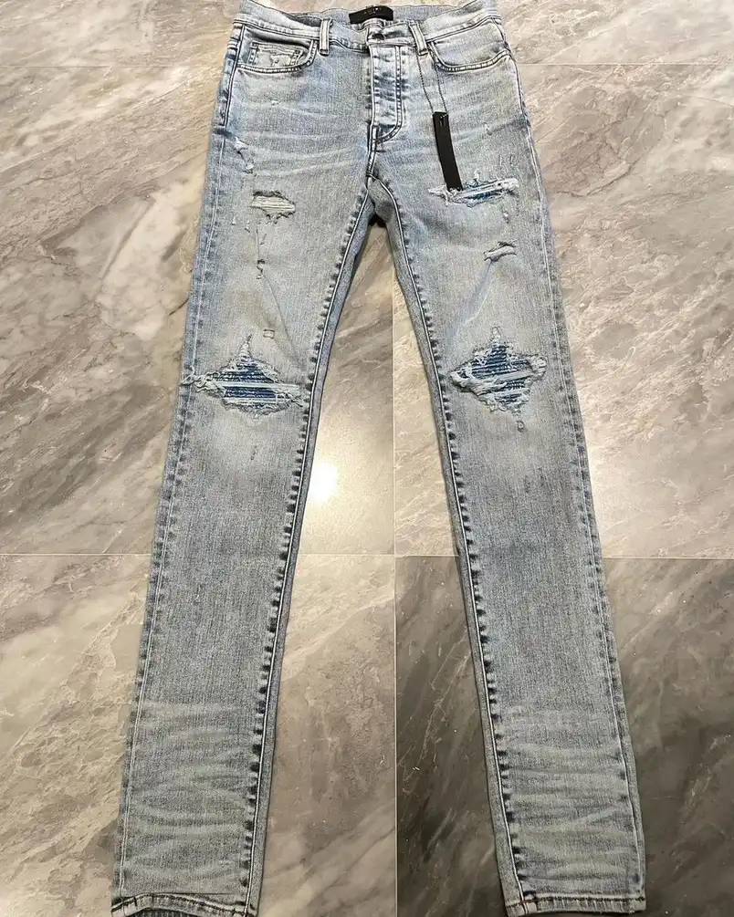 29/30 Amiri Workshop Light Indigo Blue Bandana MX1 Jeans