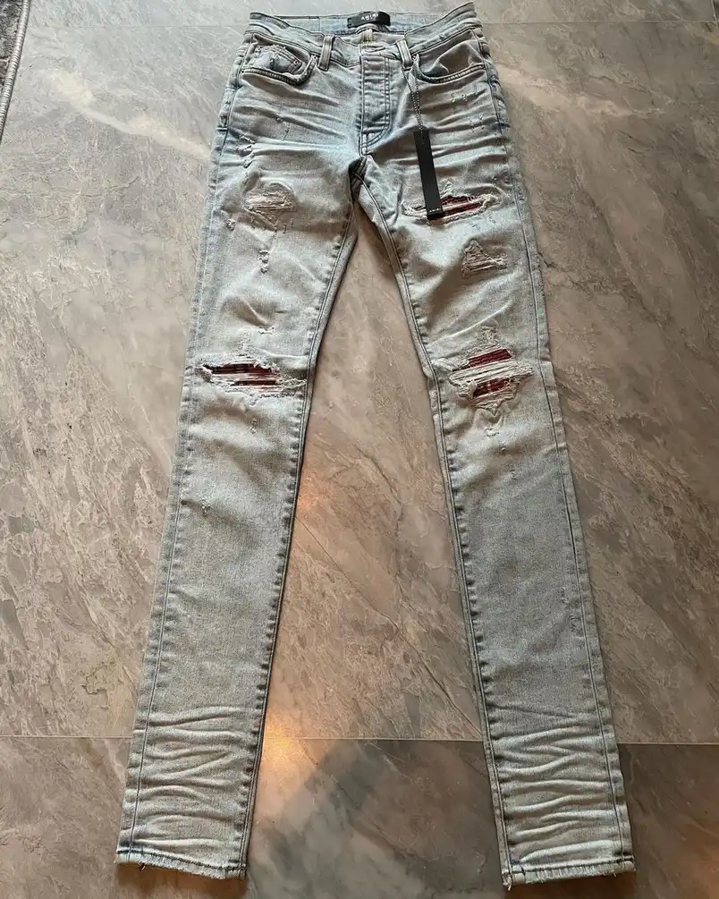 Amiri Workshop Light Indigo Banana Leaves MX1 Jeans