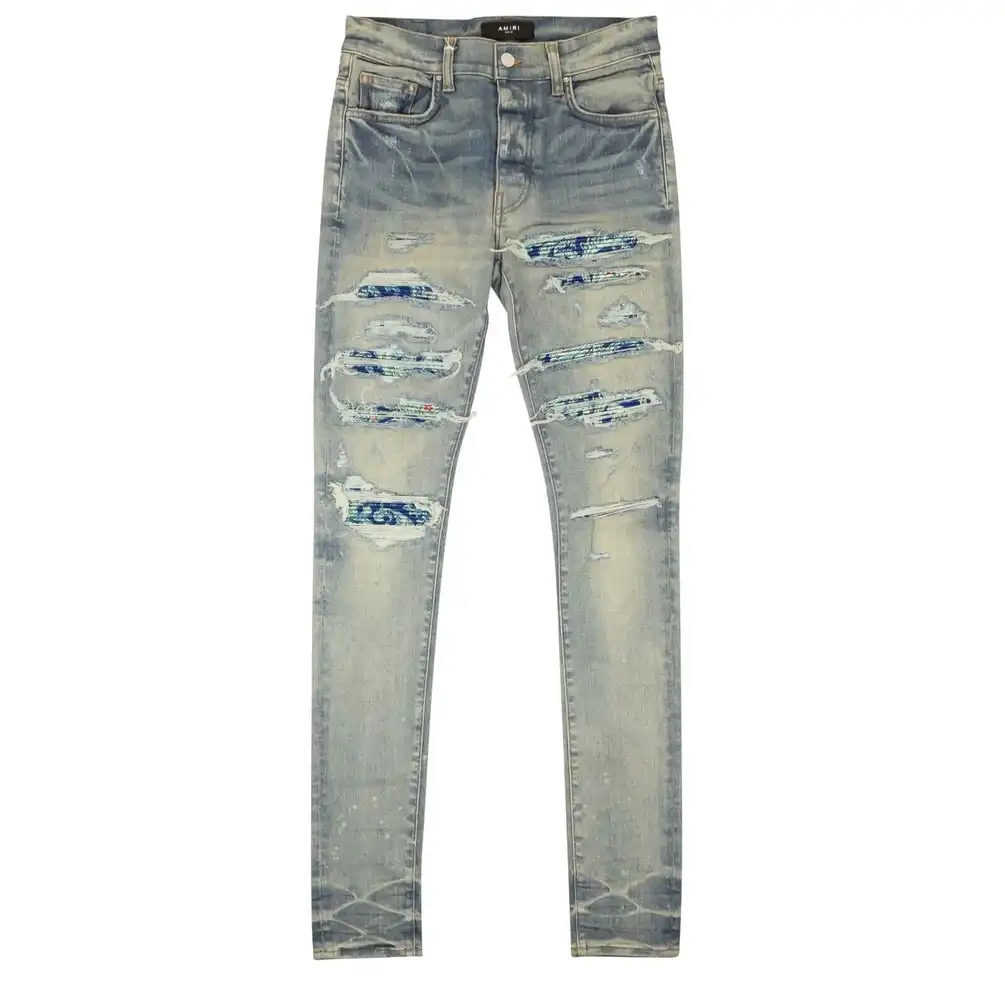 Clay Indigo Cotton Distressed PJ Thrasher Jeans Size 32/42