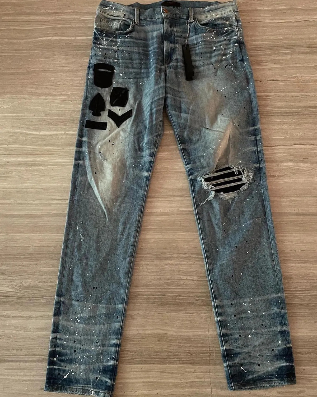 Amiri Indigo Military Patch Jeans