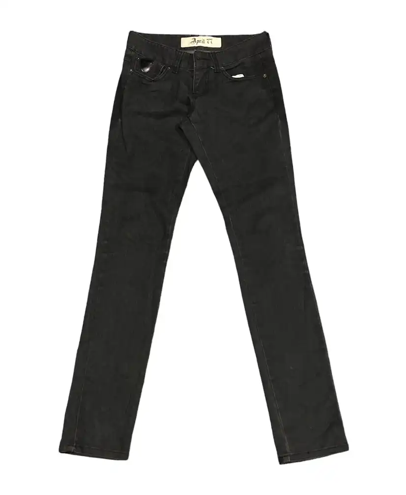 April 77 Waxed Black Skinny Jeans