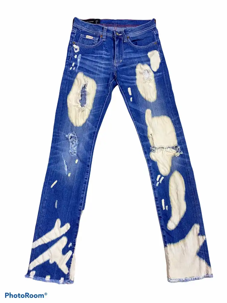 AX Distressed Bleach Slim Fit Denim