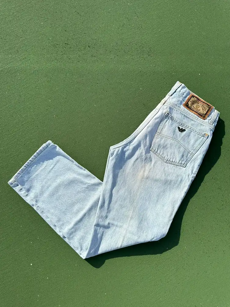 ‘90s Vintage Armani Exchange Washed Denim Jeans 33 X 32