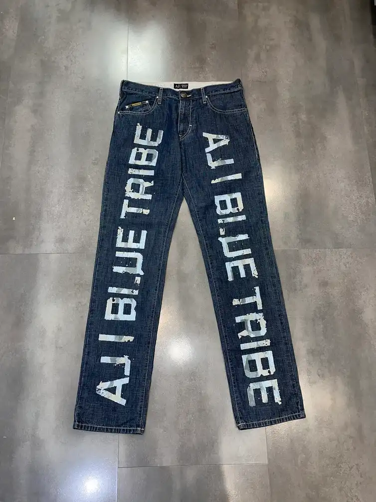 !DS! Armani Jeans Big Logo Full Paint Indigo Denim