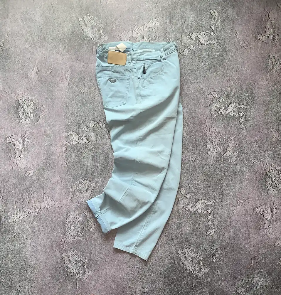 Giorgio Armani 32 vintage trousers chinos pants blue denim