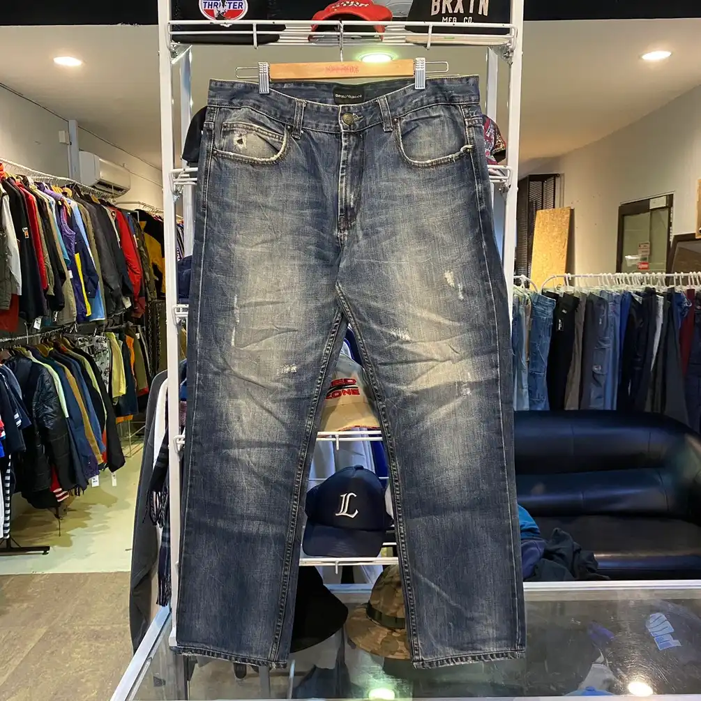 RARE SPECIAL EDITION RECYCLED DENIM ARMANI JEANS DISTRESSED
