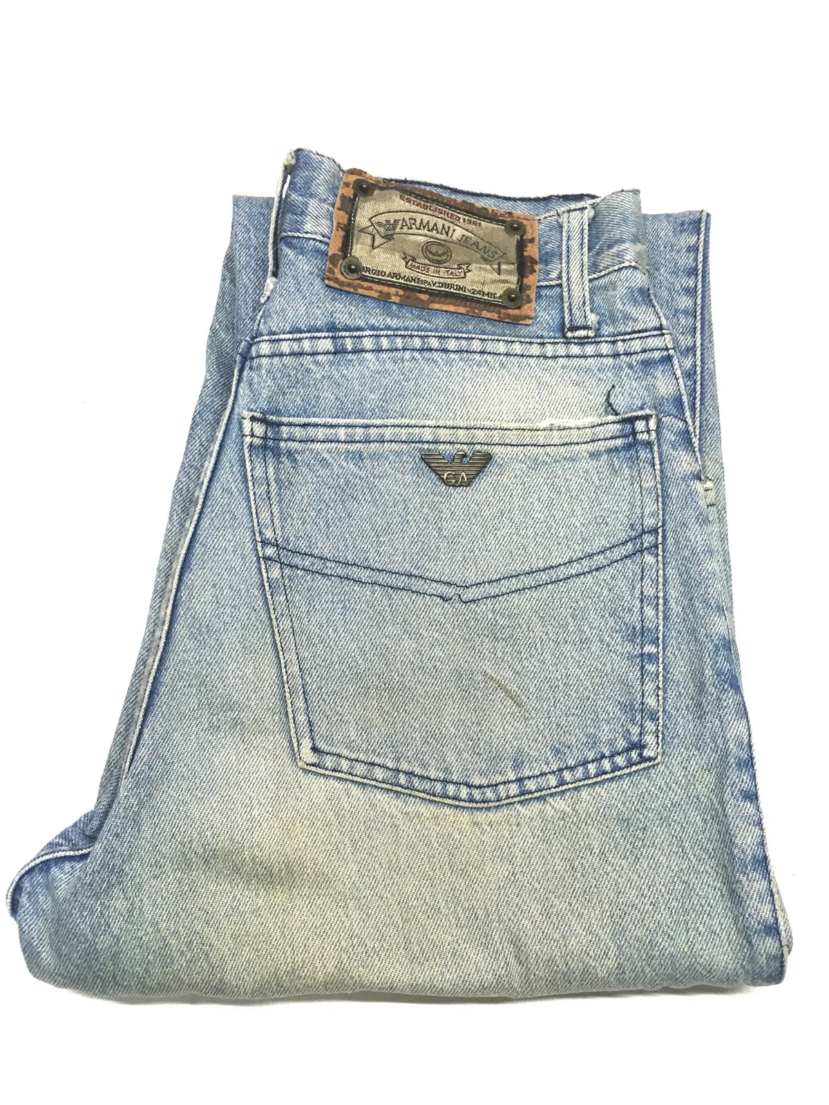 Vintage Armani jeans distressed denim italy