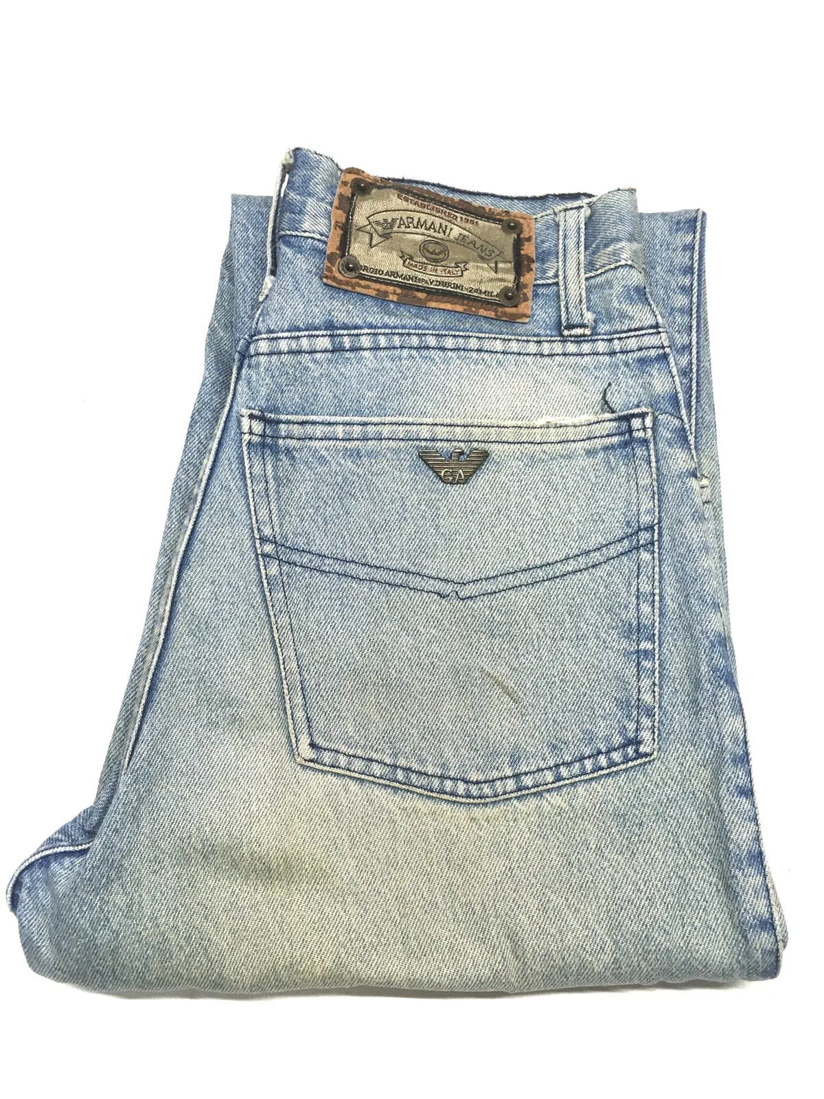 Vintage Armani jeans distressed denim italy