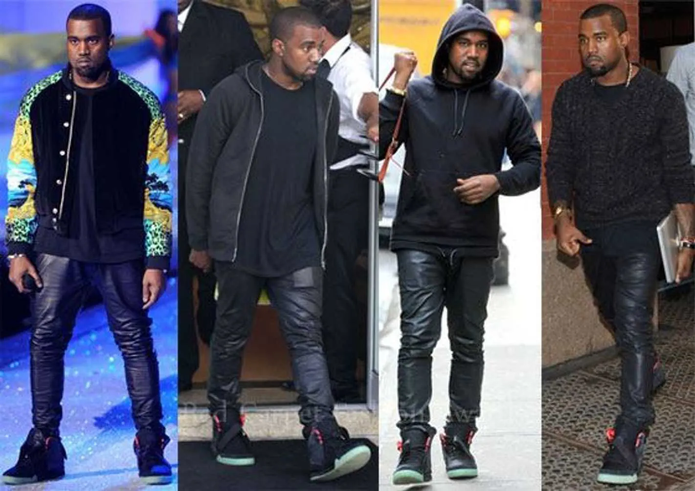 🔥 FW15 Black Wax Coated Kanye West 2015 Skinny Denim Jeans 🔥