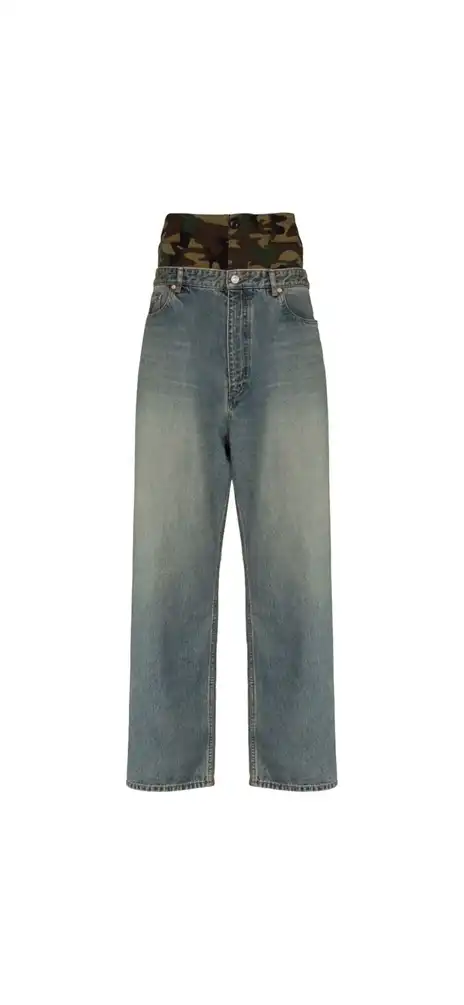 Balenciaga layered Wide Leg Jeans