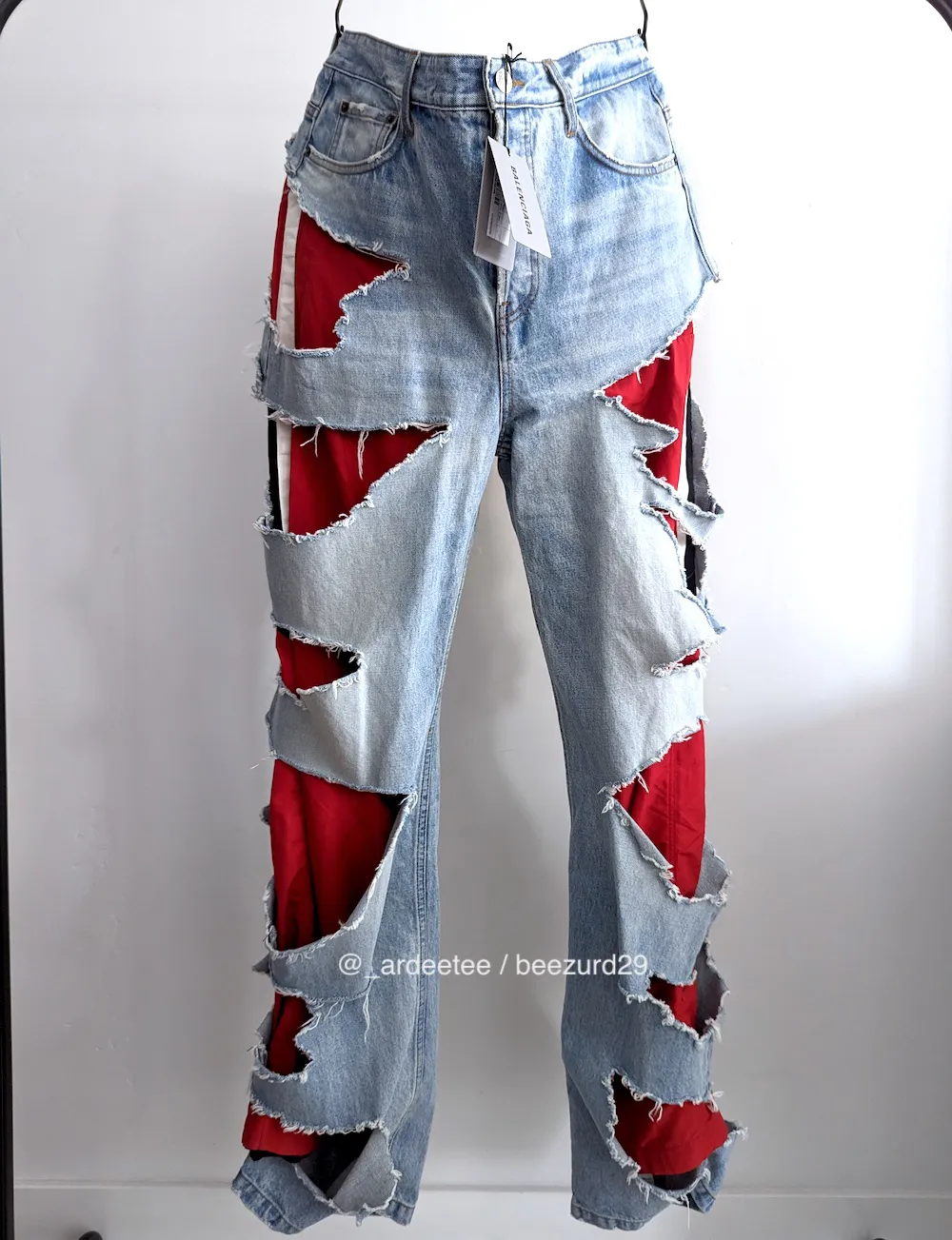 *NWT* SLASHED DENIM/TRACK PANTS HYBRID FW21 (MEDIUM)
