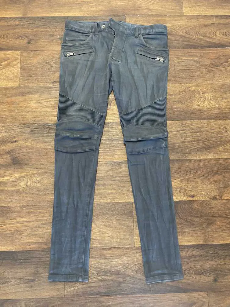 Grey Balmain Biker Jeans