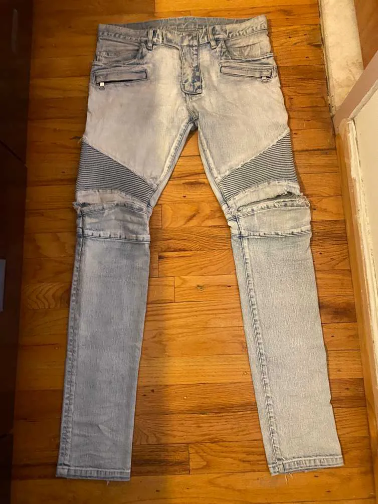 Balmain light wash jeans