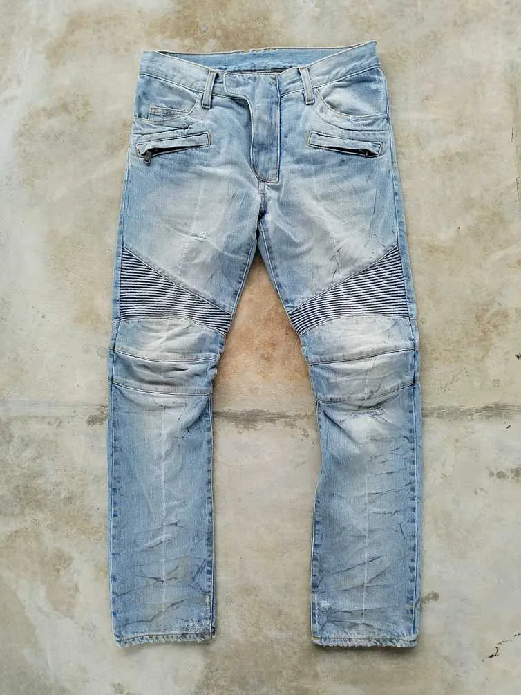 Balmain Distressed Biker Jeans