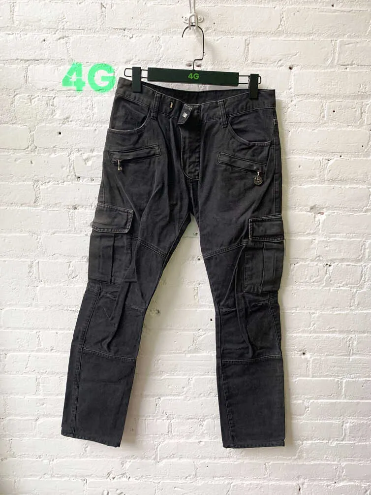 Balmain Black DECARNIN SS10 Biker 8pkt Cargos