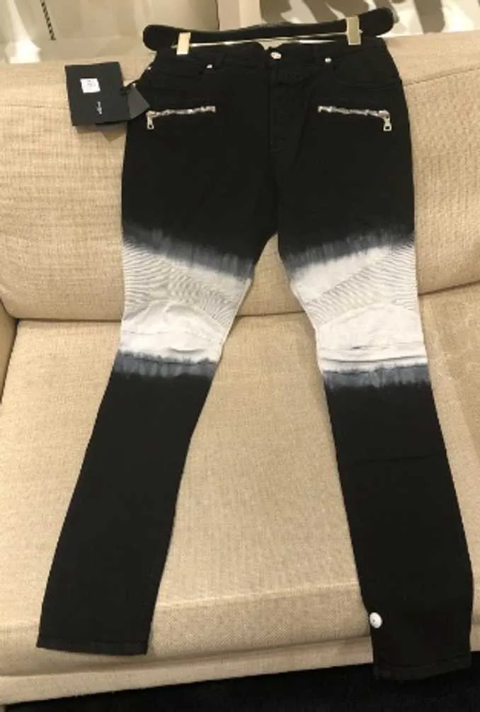 o1w1odb1y Men's Ribbed Slim Tie and Dye Jeans
