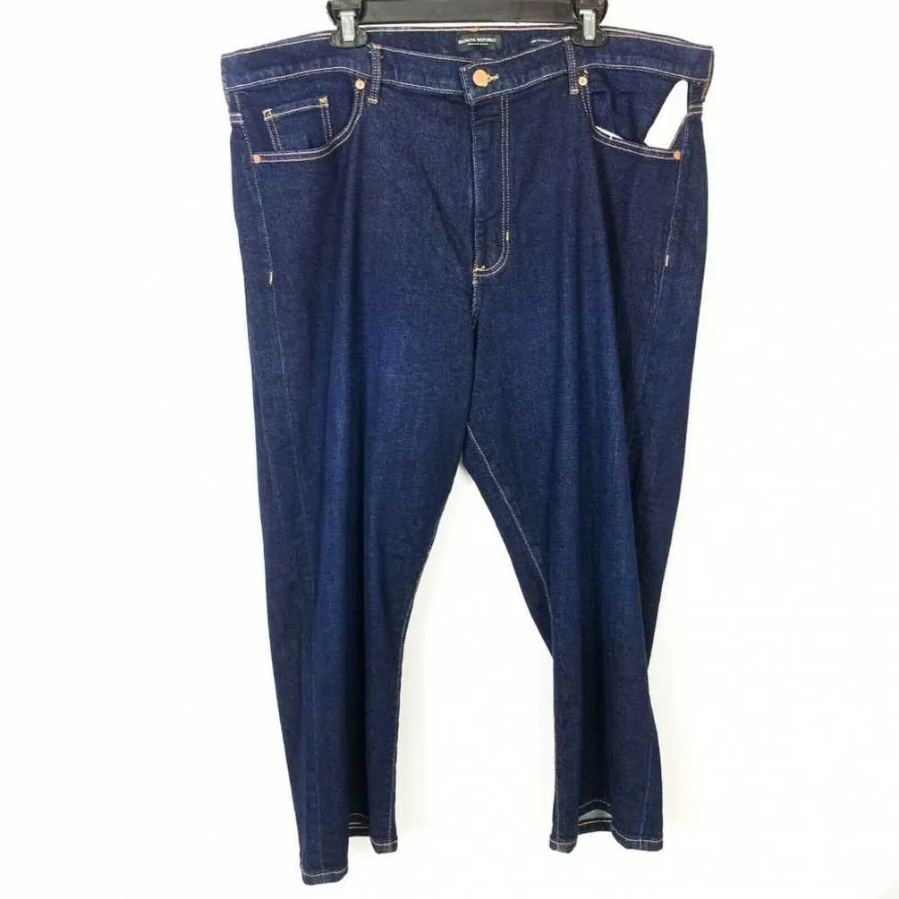 Banana Republic 35R Denim Blue Jeans Mid Rise Straight Dark